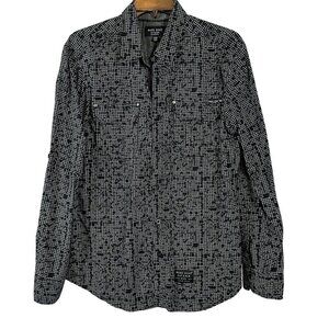 Marc Ecko Cut & Sew Men Graphic Long Sleeve Button-Up Shirt Size M